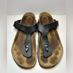 Black leather Gizeh size 38 Birkenstocks
